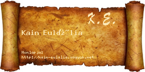 Kain Eulália névjegykártya